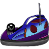 Bumper car retro - drawn