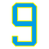 Number 9 Blue design