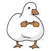 Shy cute goose