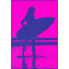 Plage Surfeur Silhouette Néon