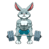 Hase Gewichtheben Fitness-Studio