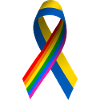 Ruban Ukraine avec arc-en-ciel
