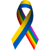 Nastro della pace ucraina con bandiera arcobaleno