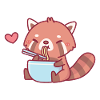 Cute Red Panda Eating Ramen