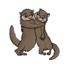 Otters Hugging