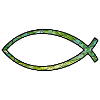 Ichtus fish (diamond, green)