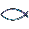 Ichtus fish (diamond, blue)