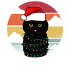 Weihnachtskatze mit Weihnachtslichtern