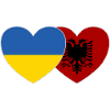 Ukraine Albania Heart Flag