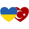 Ukraine Turkey Heart Flag