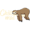 Funny chill times sloth while relaxing