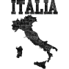 Brickwall Italia Map Silhouette