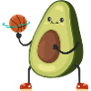 Avocado Basketball funny vegan