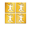 Logo doré de badminton