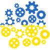 Ukraine Flag Gears Ukrainian Flag