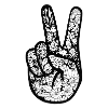 Peace sign with floral filling