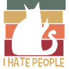 I Hate People Cat Retro