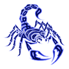 Skorpion, blau