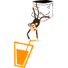Monkey grabbing a drink