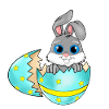 Osterhase im Osterei