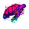 Modern Art Turtle Diver