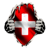 Schweiz - Schweizer Flagge unterm Shirt