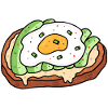 Avocado Fried Egg Bread Snack