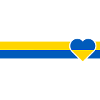 Ukraine blue-yellow ribbon with heart