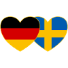 Germany Sweden Flag Heart