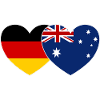 Germany Australia Flag Heart