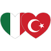 Italy Turkey Flag Heart