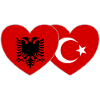Albania Turkey Flag Heart