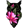 Eule mit Blumen
