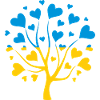 Ukrainsk flag i form af et kærlighedens træ