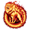 Lion en feu