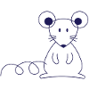 Niedliche Maus Linienkunst Blau
