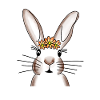 Häsin with flower wreath
