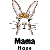 süßer Mama Hase mit Blumen