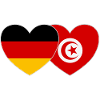 Germany Tunisia Flag Heart