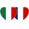 Italy France Flag Heart
