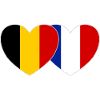 Belgium France Flag Heart