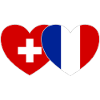 Switzerland France Flag Heart