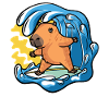 Capybara Rongeur Surfer Surf Vagues
