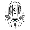 Hamsa Eye Moon Stars