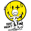 Comic street artist sprayer gult smilefjes