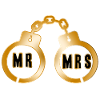 Goldenes Paar Handschellen-Emblem