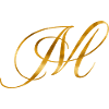 Goldener Buchstabe M im Vintage Design