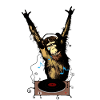 Humorous monkey with DJ gear