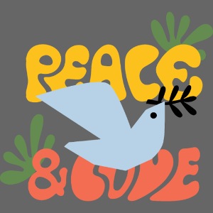 Peace, a dove of peace and love