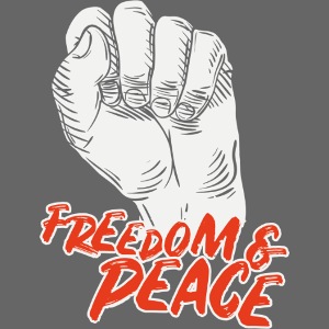 Fist raised for peace and freedom